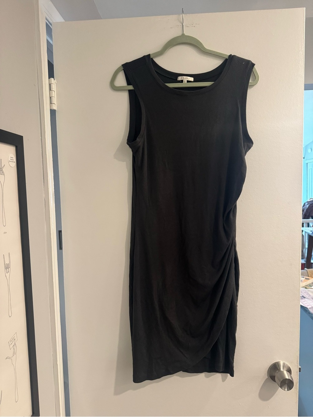Z Supply charcoal Sleeveless Mini Dress with Side Draping